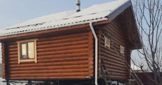 Баня из оцилиндрованного бревна под ключ в Волхове - от 137124 рублей