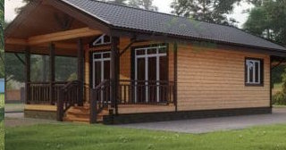 Проект одноэтажного дома из бруса с террасой - Строительство в Волхове от Строй-Мск от 137124 руб.